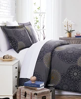 Southshore Fine Linens Midnight Floral Down Alternative 3 Piece Comforter and Sham Set