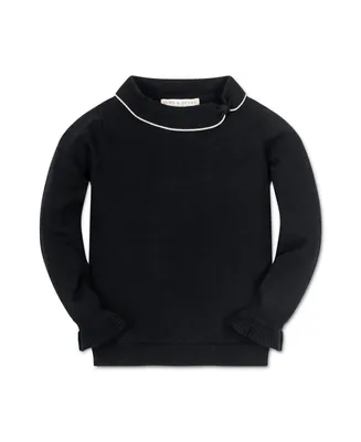 Hope & Henry Girls Long Sleeve Ruffle Cuff Collar Sweater