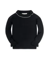 Hope & Henry Girls Long Sleeve Ruffle Cuff Collar Sweater