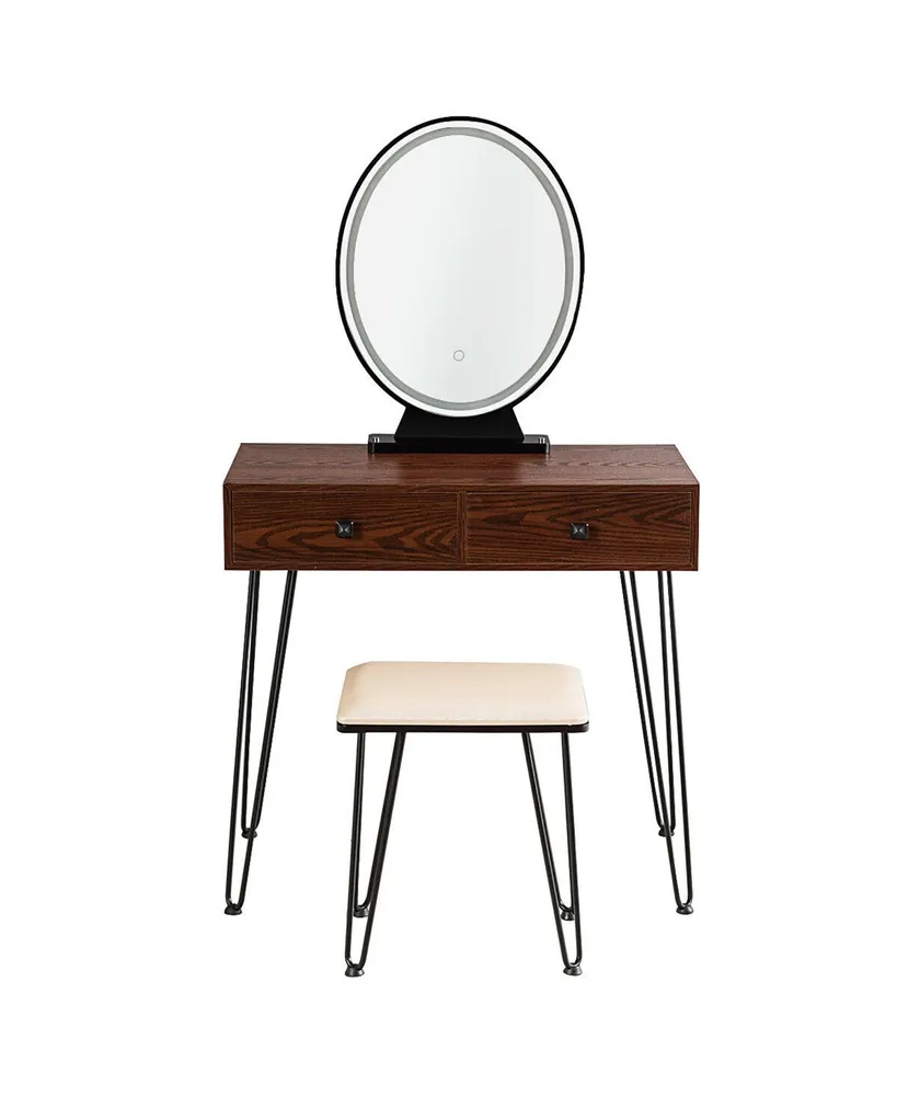 Costway Industrial Vanity Makeup Dressing Table W/ 3 Lighting Modes Mirror