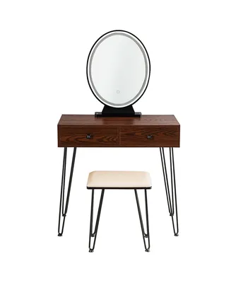 Industrial Vanity Makeup Dressing Table W/ 3 Lighting Modes Mirror