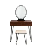 Costway Industrial Vanity Makeup Dressing Table W/ 3 Lighting Modes Mirror