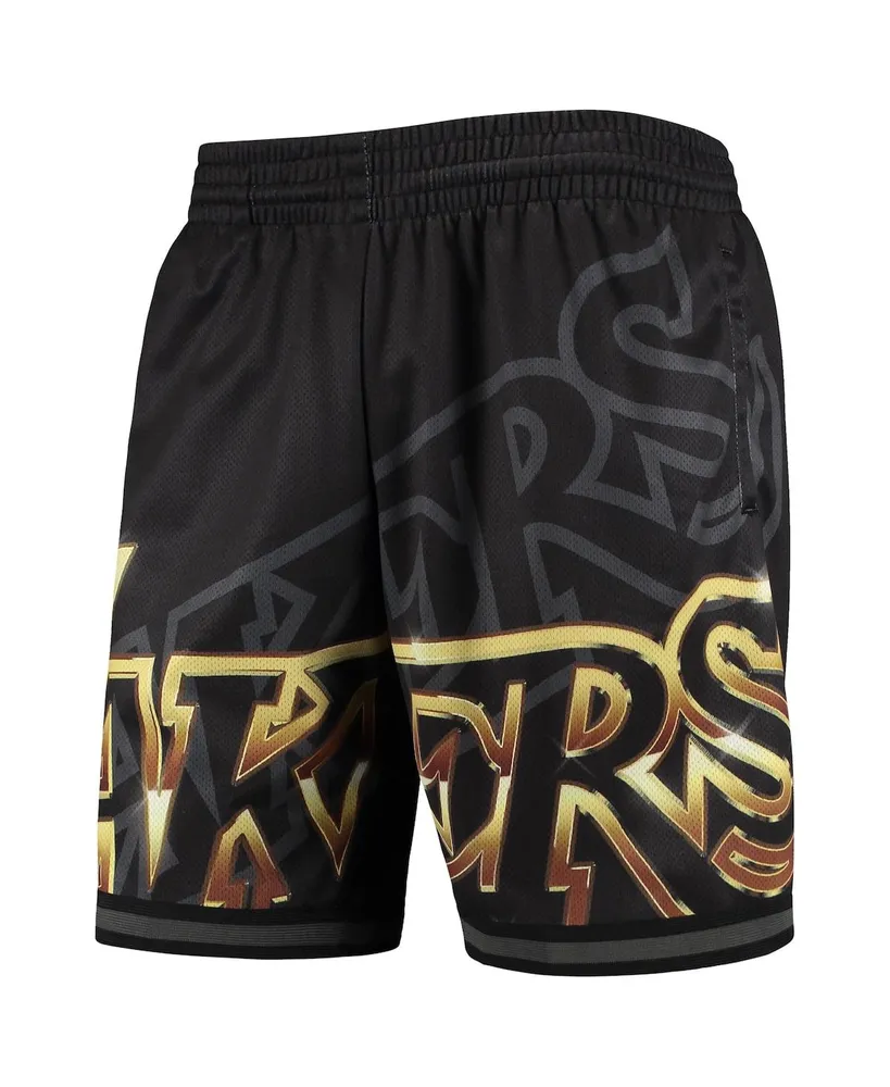 Men's Mitchell & Ness Black Los Angeles Lakers Big Face 4.0 Fashion Shorts