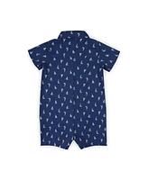 Hope & Henry Baby Girls Baby Seersucker Button Front Romper