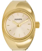 Fossil Women's Ring Watch Two-Hand -Tone Stainless Steel Bracelet Watch, 15mm