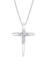 Sirena Diamond Cross 18" Pendant Necklace (1/8 ct. t.w.) 14k White or Yellow Gold