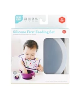 Bumkins Baby Bowl with Lid and Spoon First Feeding, 3 Piece Set