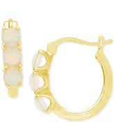 Lab-grown Opal Huggie Hoop Earrings (7/8 ct. t.w.)