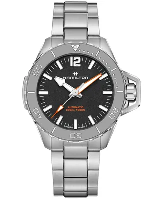 Hamilton Men's Swiss Automatic Khaki Navy Frogman Stainless Steel Bracelet Watch 46mm