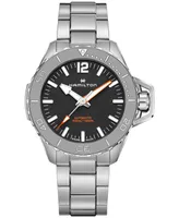 Hamilton Men's Swiss Automatic Khaki Navy Frogman Stainless Steel Bracelet Watch 46mm