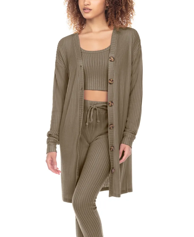 Honeydew Women's Off Duty Rib Knit Lounge Cardigan