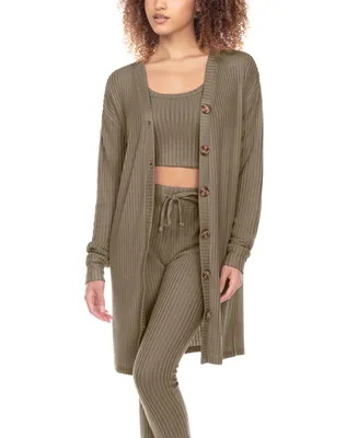 Honeydew Women's Off Duty Rib Knit Lounge Cardigan