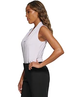 Calvin Klein Gathered V-Neck Sleeveless Top