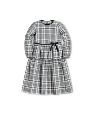 Hope & Henry Toddler Girls Long Sleeve Tiered Flannel Dress