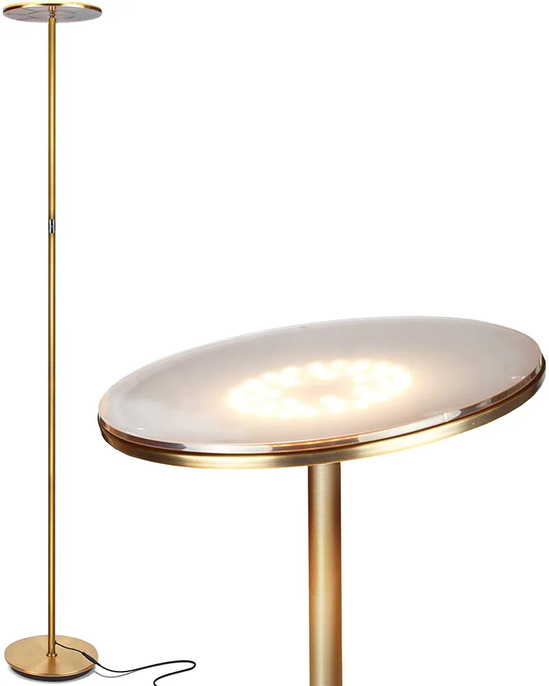 Brightech Sky Led Torchiere Modern Floor Lamp with Adjustable Head