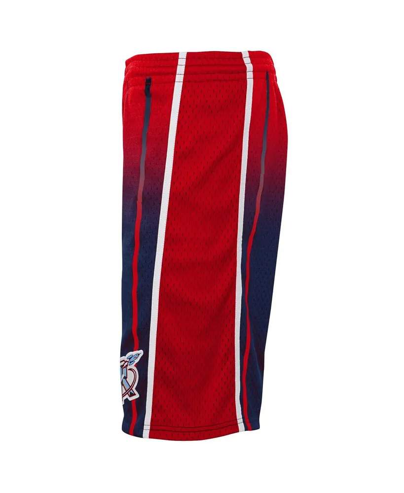 Youth Boys Mitchell & Ness Navy, Red Houston Rockets 1996/97 Hardwood Classics Fadeaway Reload 3.0 Swingman Shorts