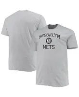 Men's Heathered Gray Brooklyn Nets Big and Tall Heart Soul T-shirt