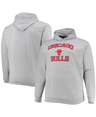 Men's Heathered Gray Chicago Bulls Big and Tall Heart Soul Pullover Hoodie