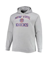 Men's Heathered Gray New York Knicks Big and Tall Heart and Soul Pullover Hoodie