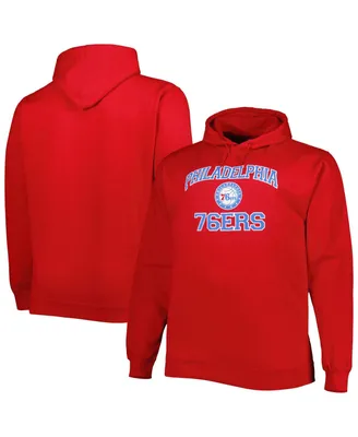 Men's Red Philadelphia 76ers Big and Tall Heart and Soul Pullover Hoodie