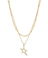 Ava Nadri Double Layered Star Necklace in 18K Gold Plated Brass