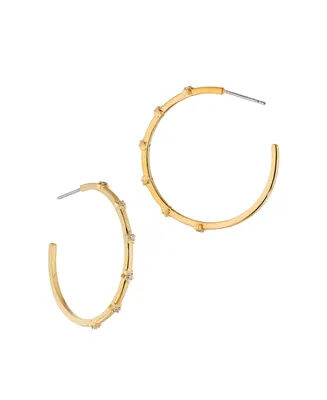 Ava Nadri Star Medium Hoop Earring in 18K Gold Plated Brass