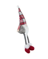 Northlight Plaid Sitting Gnome Christmas Decoration, 23"