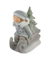 Northlight Lighted Girl on a Sled Christmas Decoration, 15"