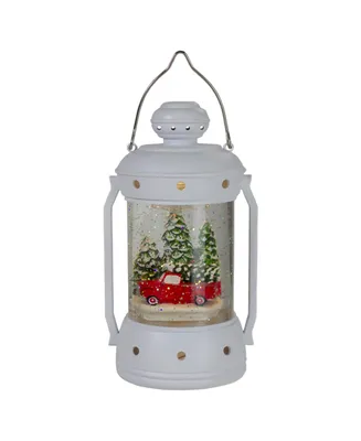 Northlight Lantern Christmas Snow Globe With Truck and Trees, 9"