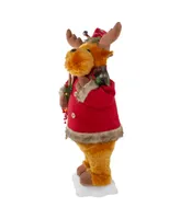 Northlight Lighted and Animated Musical Moose Christmas Figure, 24"