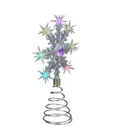 Northlight Led Lighted Coloring Changing Twinkling Snowflake Christmas Tree Topper, 11" - Silver