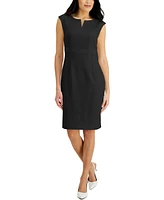 Kasper Petite Notched-Neck Sheath Dress