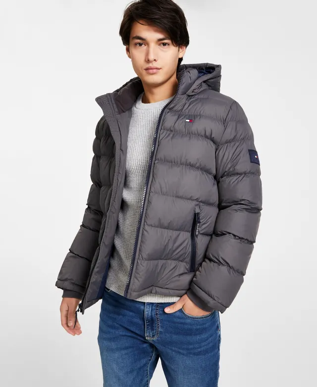 Tommy Hilfiger Men's Quilted Faux Leather Puffer Jacket - Macy's