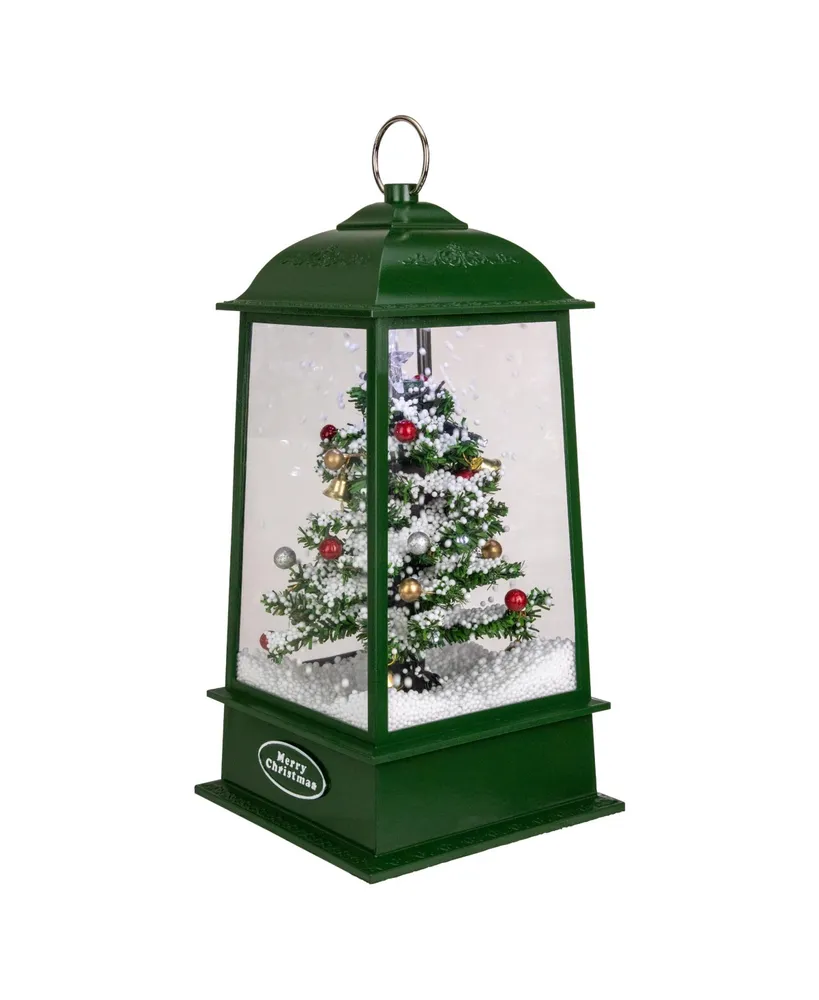 Northlight Led Lighted Snowing Musical Christmas Tree Lantern, 13.5"