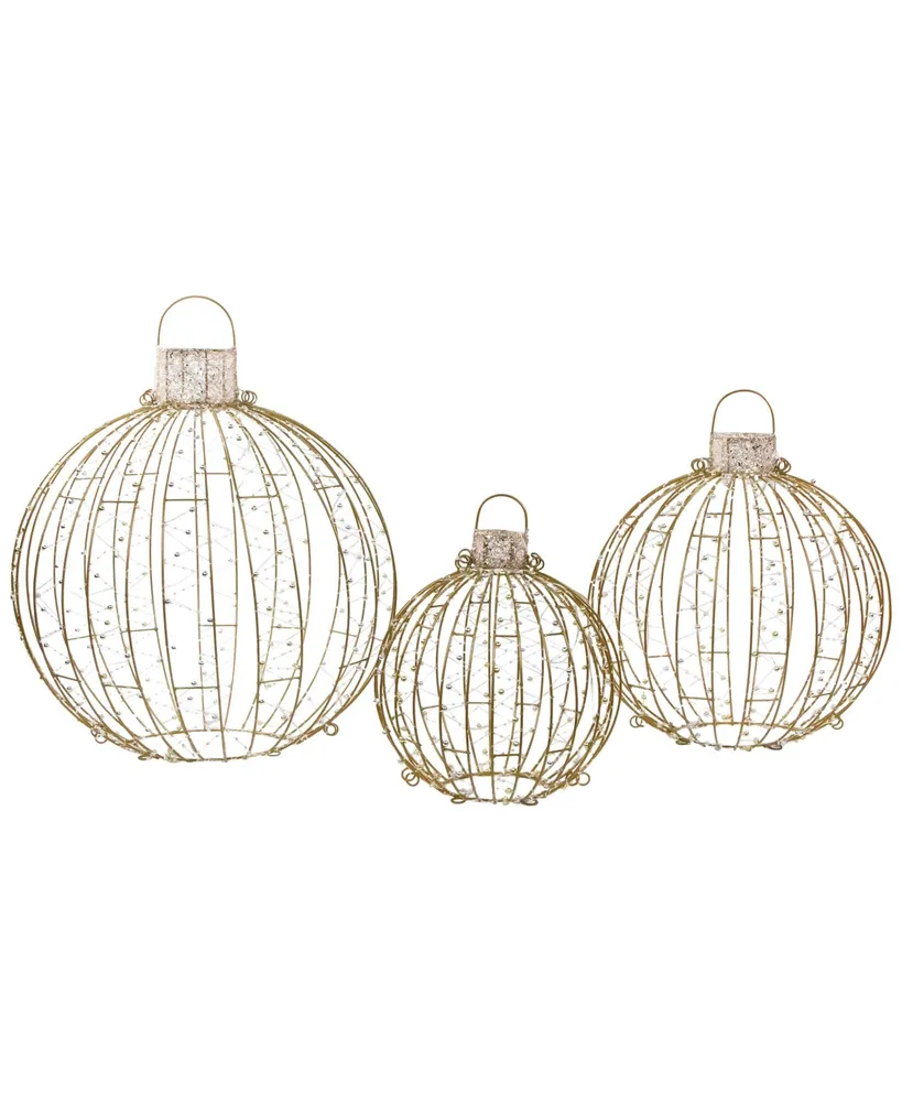 Northlight Led Lighted Ornaments Christmas Yard Decoration, Set of 3 - Gold