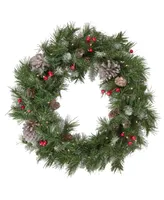 Northlight 4' Pre- Lit Frosted Verona Berry Pine Artificial Christmas Entryway Set, 5 Piece