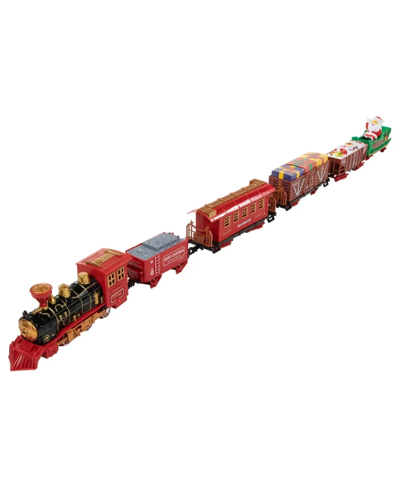 Northlight Battery Operated Lighted and Animated Christmas Train With Music and Sound Set, 22 Piece