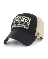 Men's '47 Black New Orleans Saints Four Stroke Clean Up Snapback Hat