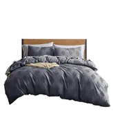 Nestl Bedding Tufted Embroidery Double Brushed 3 Piece Duvet Cover Set