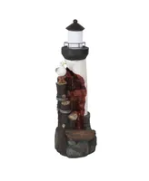 Sunnydaze Decor Gull's Cove Lighthouse Water Fountain with Led Lights - 36 in