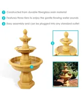 Sunnydaze Decor Tropical Resin Outdoor 3-Tier Electric Water Fountain