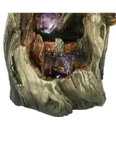 Cascading Caves 14-Inch Indoor Tabletop Water Fountain with Led Lights - Electric Submersible Pump - Resin
