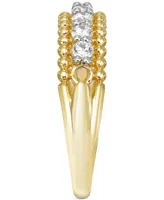 Diamond Beaded Edge Band (1/2 ct. t.w.) in 14k Gold