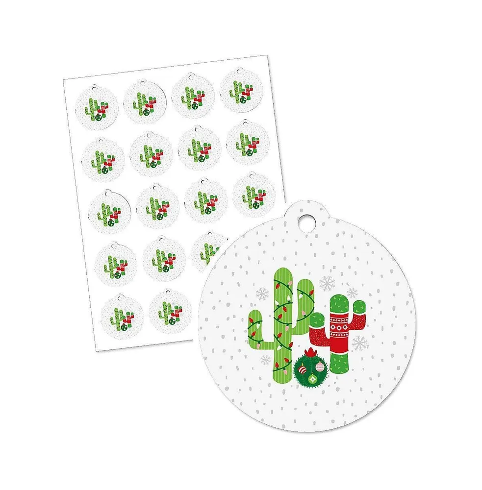 Big Dot of Happiness Merry Cactus - Christmas Cactus Party Favor Gift Tags (Set of 20)