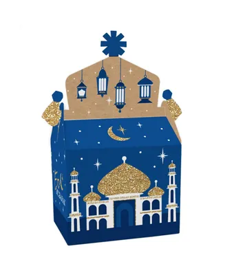 Big Dot of Happiness Eid Mubarak - Treat Box Party Favors - Ramadan Goodie Gable Boxes - 12 Ct