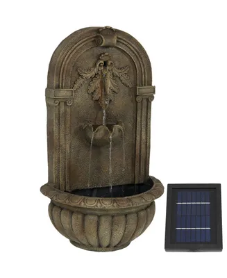 Sunnydaze Decor Florence Polystone Outdoor Solar Wall Fountain - Florentine Stone