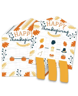 Big Dot of Happiness Happy Thanksgiving - Fall Harvest Party Game Pickle Cards - Pull Tabs 3-in-a-Row - Set of 12