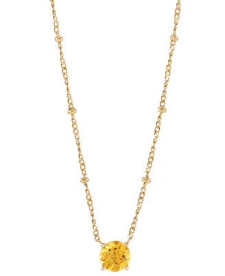 Citrine Solitaire 18" Pendant Necklace (1-1/4 ct. t.w.) in 14k Gold-Plated Sterling Silver (Also in Garnet)