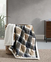 Eddie Bauer Rugged Plaid Ultra Soft Plush Fleece Throw, 50" x 60"