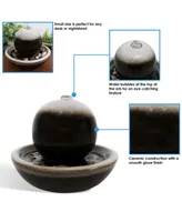 Sunnydaze Decor Modern Orb Ceramic Indoor Water Fountain - 7 in